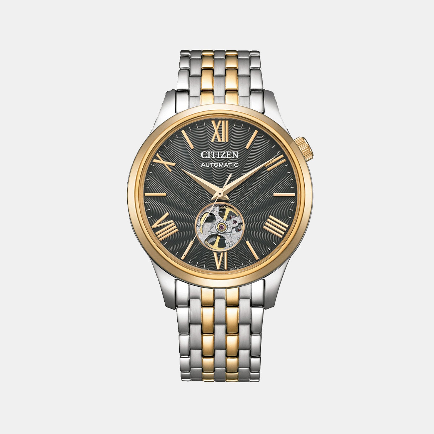 Mechanical Open Heart Men Automatic Grey Dial Analog Stainless Steel Watch NH9136-88H