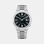 Tsuyosa Men Automatic Black Dial Analog Stainless Steel Watch NJ0150-81E