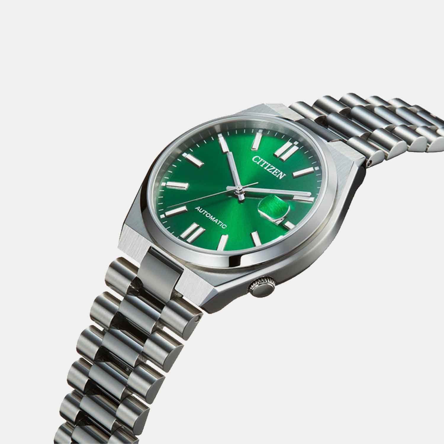 Tsuyosa Men Automatic Green Dial Analog Stainless Steel Watch NJ0150-81X