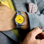 Tsuyosa Men Automatic Yellow Dial Analog Stainless Steel Watch NJ0150-81Z