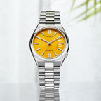 Tsuyosa Men Automatic Yellow Dial Analog Stainless Steel Watch NJ0150-81Z