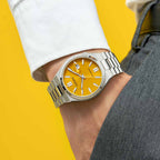 Tsuyosa Men Automatic Yellow Dial Analog Stainless Steel Watch NJ0150-81Z