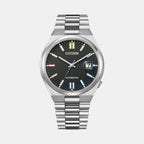 Tsuyosa Men Automatic Black Dial Analog Stainless Steel Watch NJ0151-53E