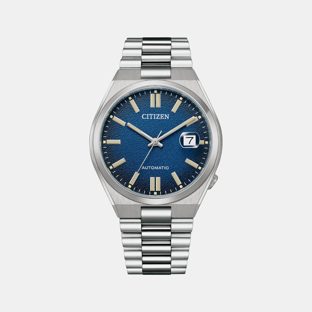 Tsuyosa Men Automatic Blue Dial Analog Stainless Steel Watch NJ0151-88L