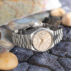 Tsuyosa Men Automatic Cream Dial Analog Stainless Steel Watch NJ0151-88W