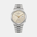 Tsuyosa Men Automatic Cream Dial Analog Stainless Steel Watch NJ0151-88W