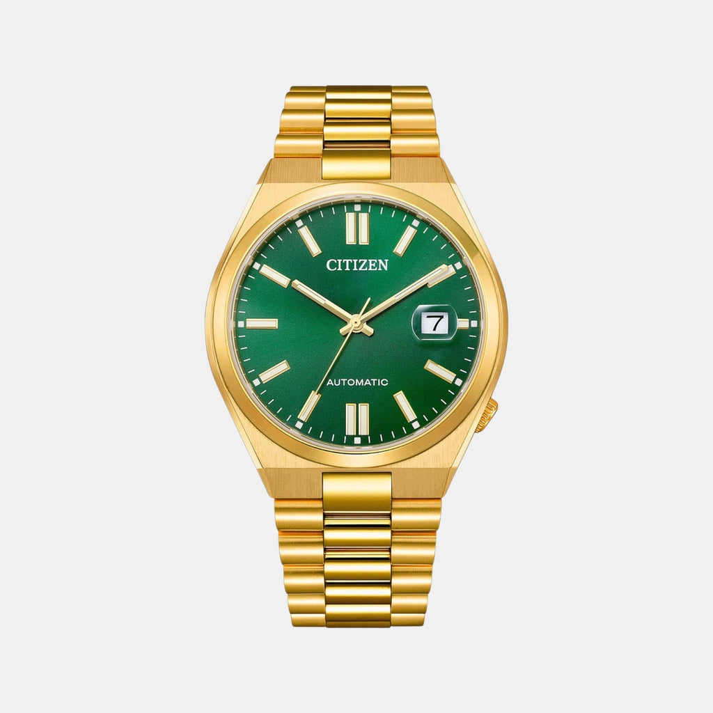 Tsuyosa Men Automatic Green Dial Analog Stainless Steel Watch NJ0152-51X