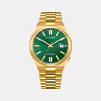 Tsuyosa Men Automatic Green Dial Analog Stainless Steel Watch NJ0152-51X