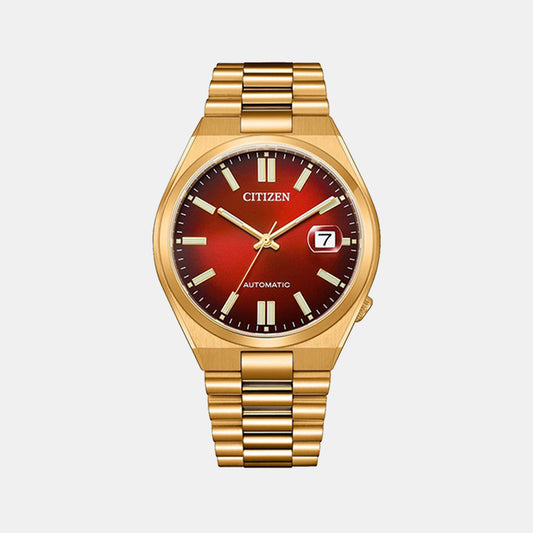 Male Red Analog Stainless Steel Watch NJ0153-82X
