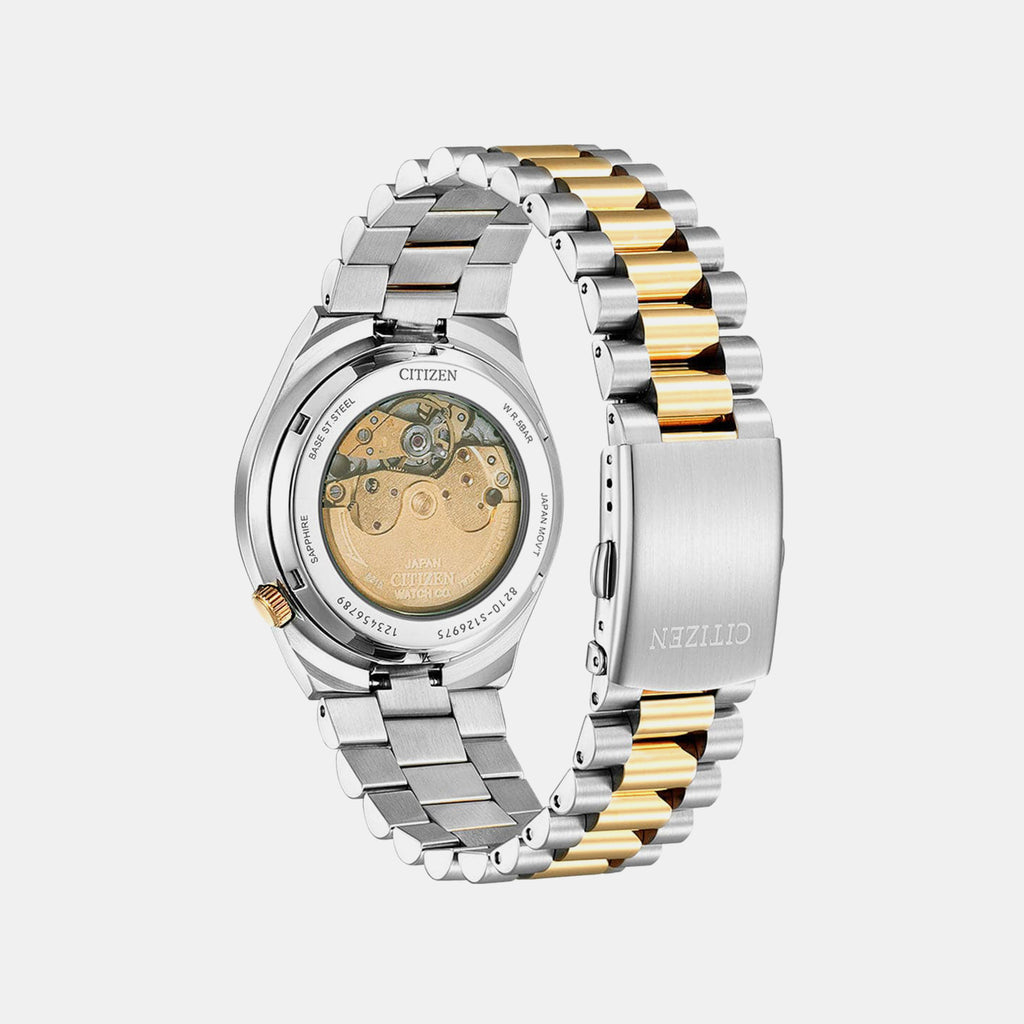 Tsuyosa Men Automatic Grey Dial Analog Stainless Steel Watch NJ0154-80H