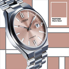 Tsuyosa Men Automatic Brown Dial Analog Stainless Steel Watch NJ0158-89Y