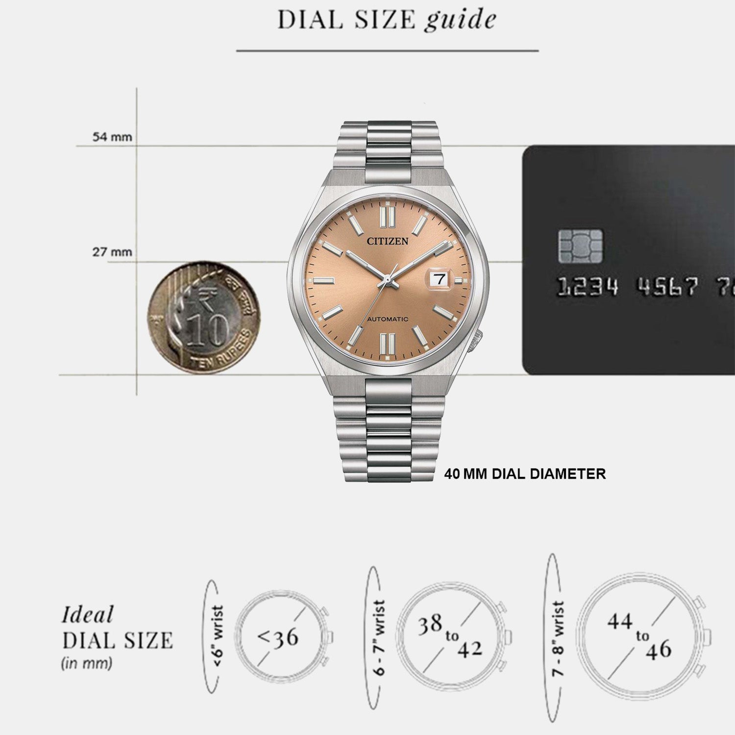 Tsuyosa Men Automatic Brown Dial Analog Stainless Steel Watch NJ0158-89Y