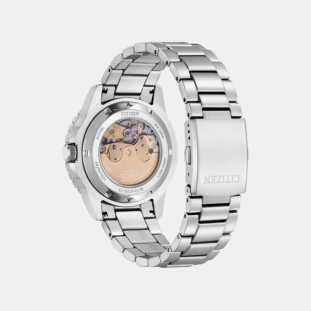 Mechanical Men Automatic Yellow Dial Analog Stainless Steel Watch NJ0170-83Z