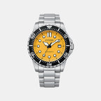 Mechanical Men Automatic Yellow Dial Analog Stainless Steel Watch NJ0170-83Z