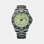 Mechanical Men Automatic Green Dial Analog Stainless Steel Watch NJ0177-84X