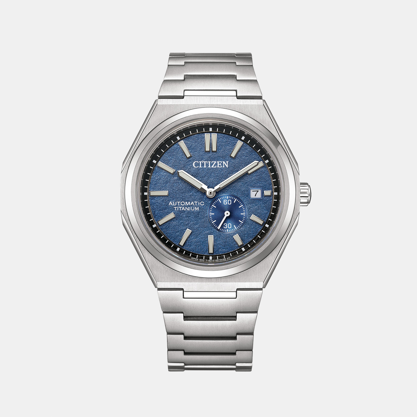 Men Automatic Blue Dial Analog Stainless Steel Watch NJ0180-80L