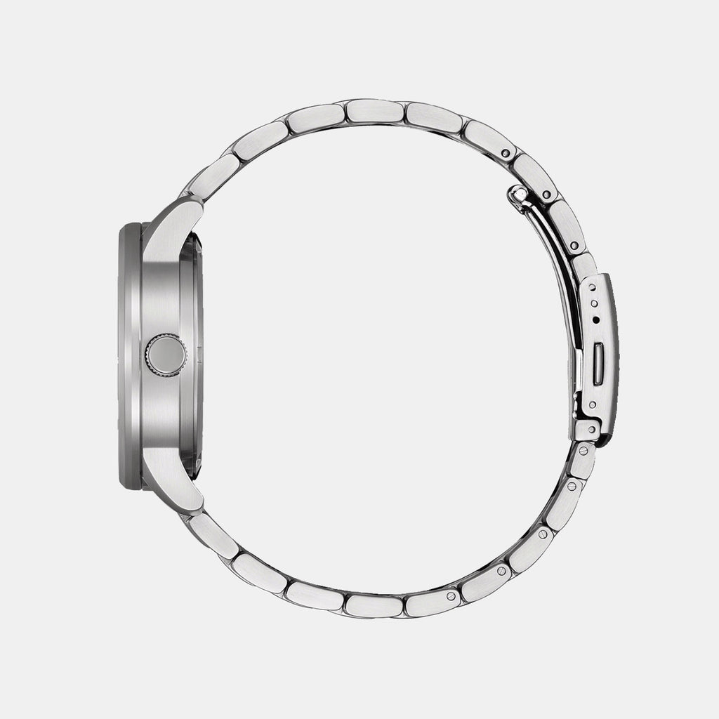 Men Automatic Light Blue Dial Analog Stainless Steel Watch NJ0191-83L