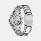 Mechanical 3 Hands Men Automatic Salmon Dial Analog Stainless Steel Watch NJ0191-83X