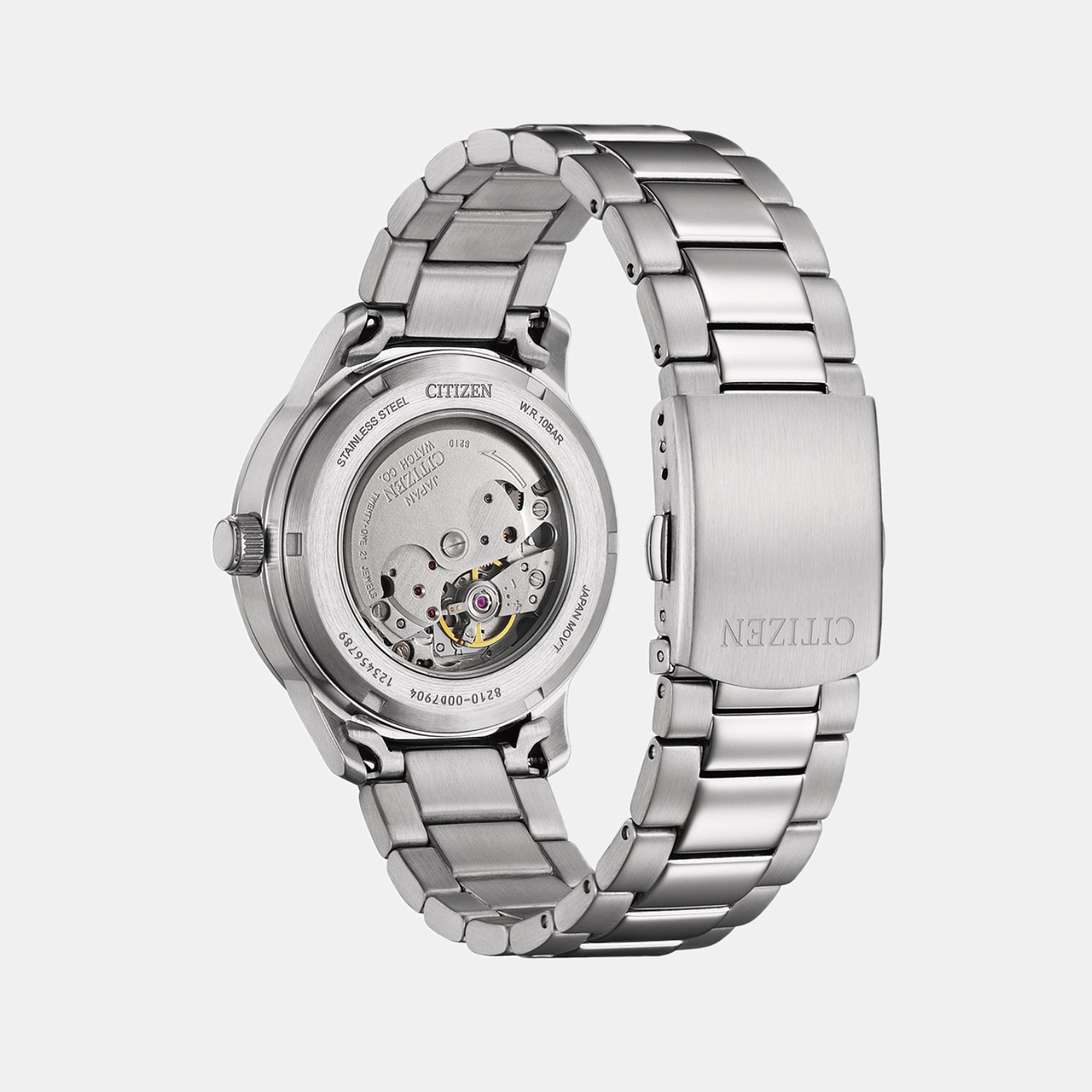 Mechanical 3 Hands Men Automatic Salmon Dial Analog Stainless Steel Watch NJ0191-83X