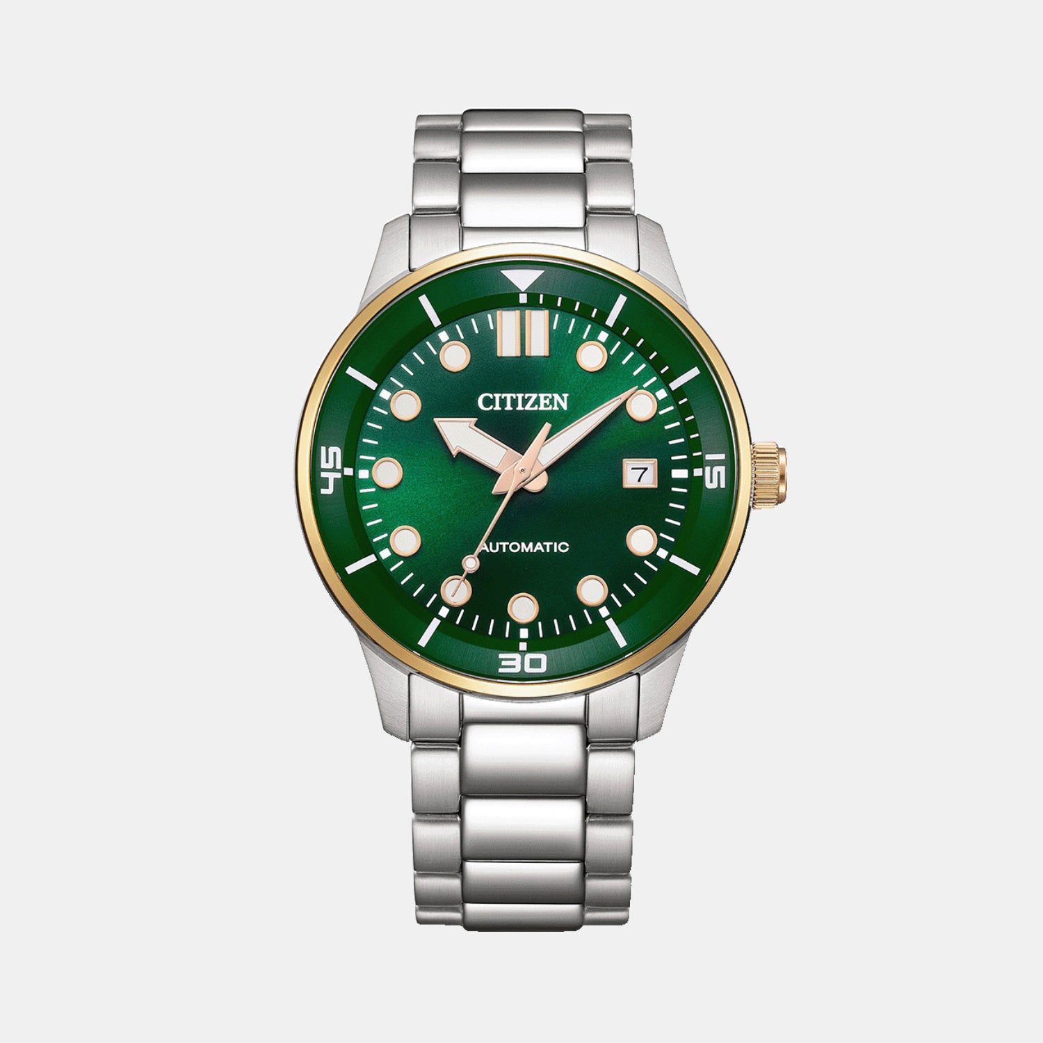 Men Automatic Green Dial Analog Stainless Steel Watch NJ0196-80X