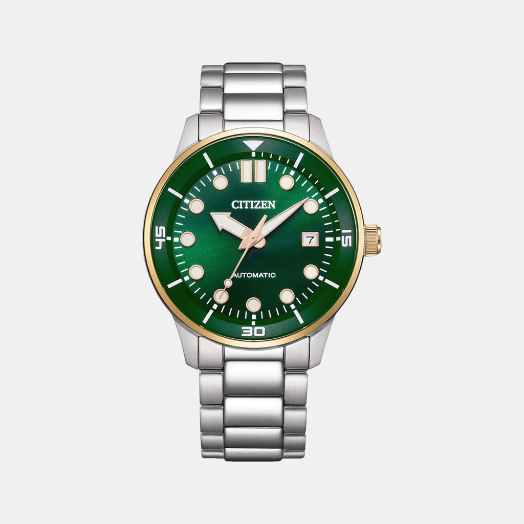 Men Automatic Green Dial Analog Stainless Steel Watch NJ0196-80X