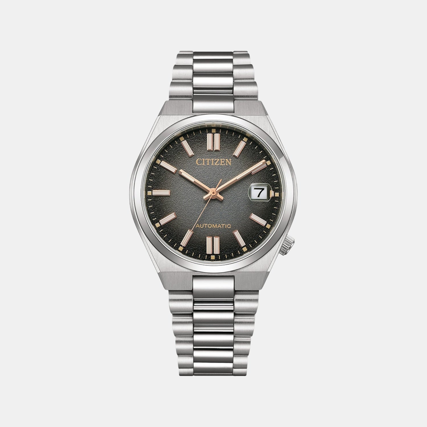 Tsuyosa Men Automatic Black Dial Analog Stainless Steel Watch NJ0200-50E