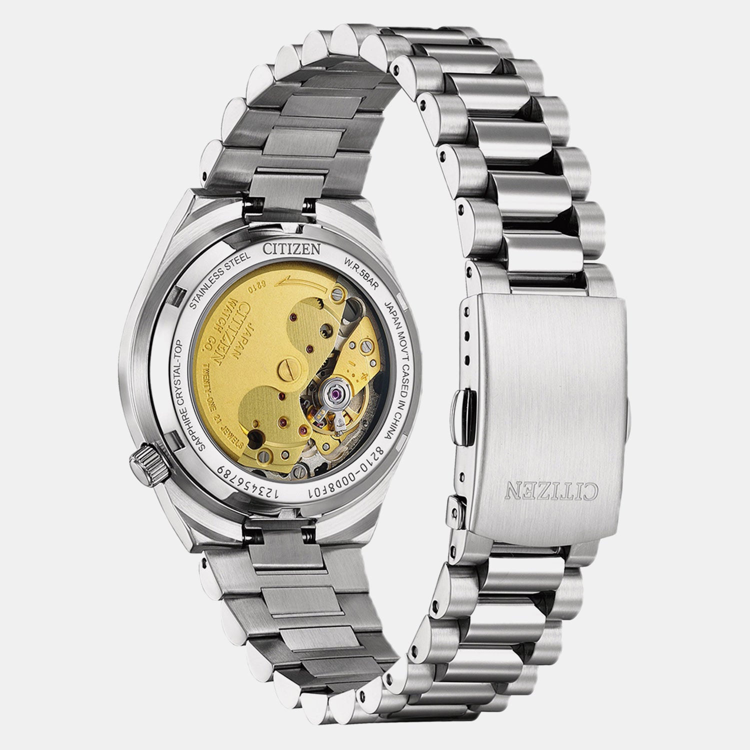 Tsuyosa Men Automatic Blue Dial Analog Stainless Steel Watch NJ0200-50M