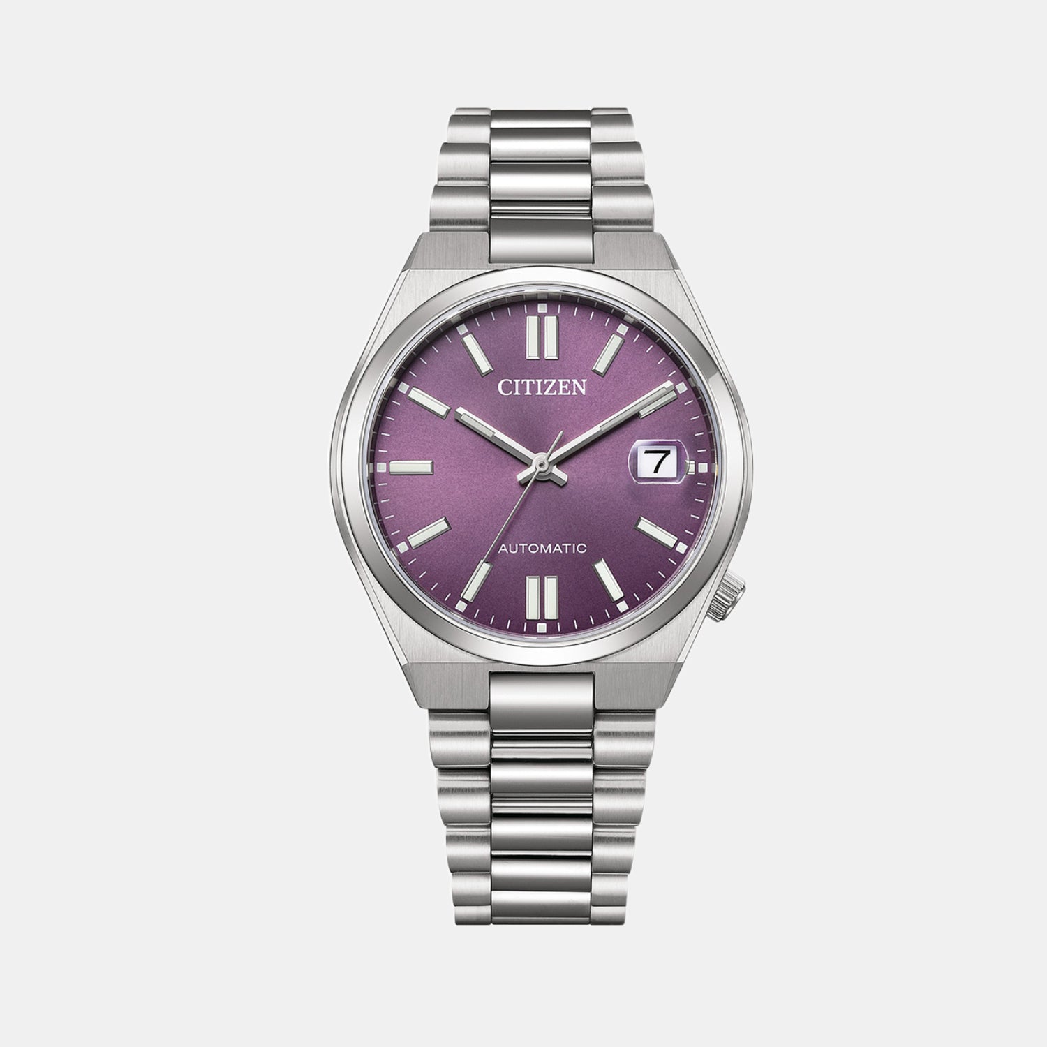 Tsuyosa Men Automatic Purple Dial Analog Stainless Steel Watch NJ0200-50W