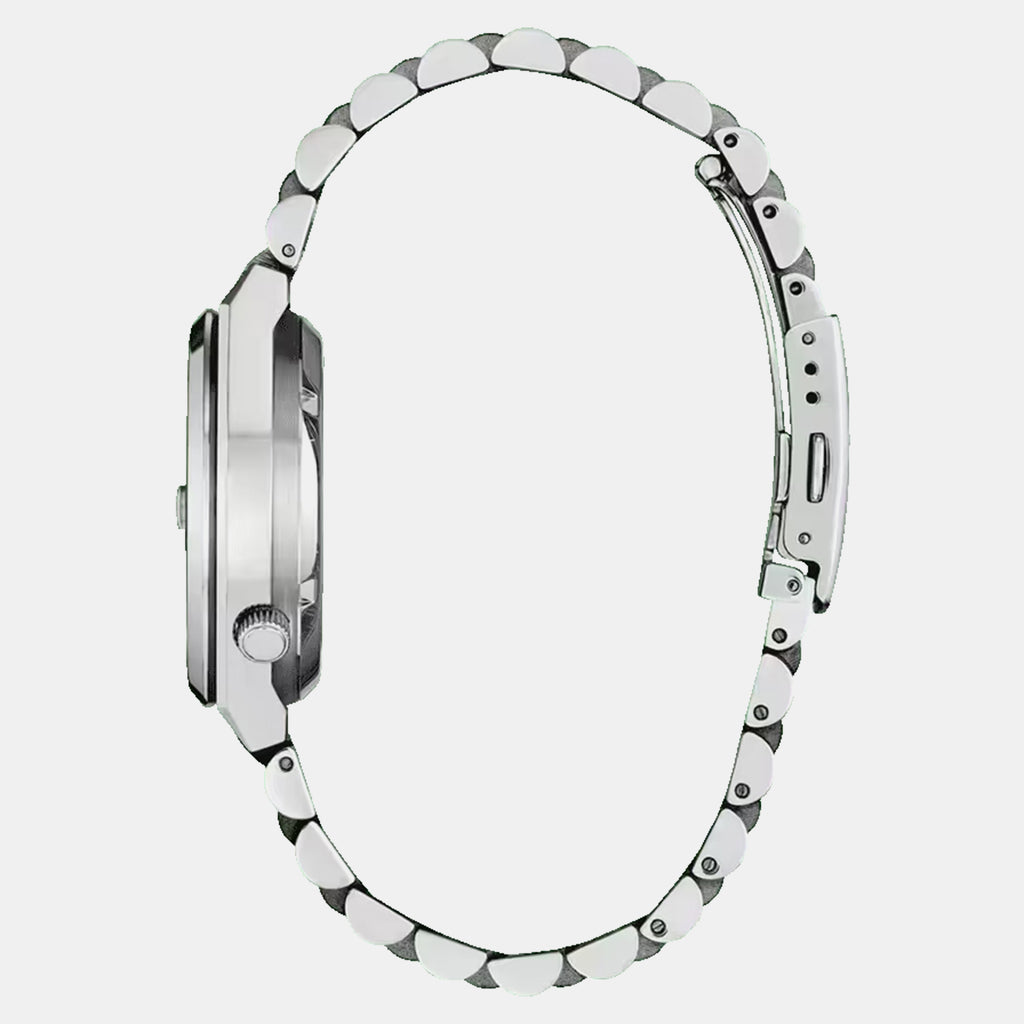 Tsuyosa Men Automatic Purple Dial Analog Stainless Steel Watch NJ0200-50W