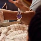 Tsuyosa Men Automatic Purple Dial Analog Stainless Steel Watch NJ0200-50W