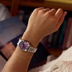 Tsuyosa Men Automatic Purple Dial Analog Stainless Steel Watch NJ0200-50W