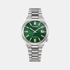 Tsuyosa Unisex Automatic Green Dial Analog Stainless Steel Watch NJ0200-50X