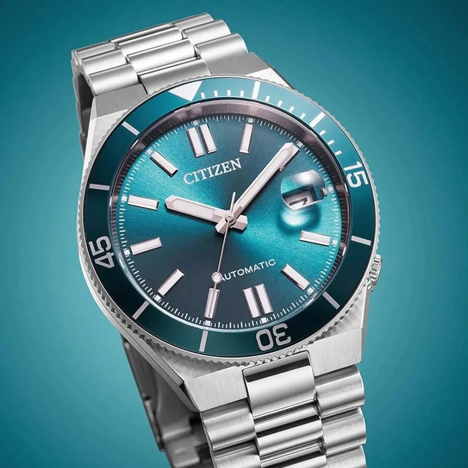 Tsuyosa Shore Men Automatic Blue Dial Analog Stainless Steel Watch NJ0231-56L