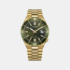 Tsuyosa Shore Men Automatic Green Dial Analog Stainless Steel Watch NJ0232-53X