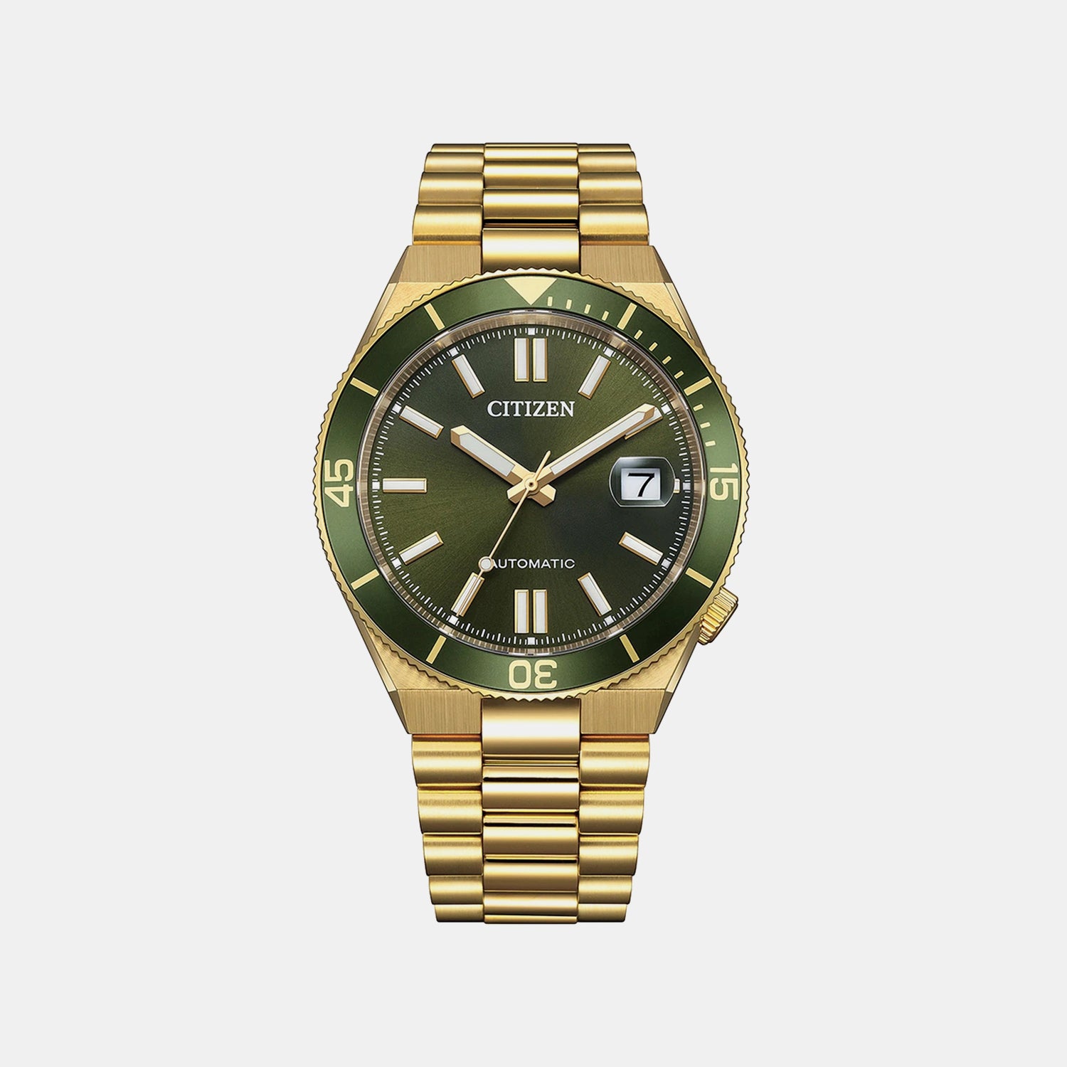 Tsuyosa Shore Men Automatic Green Dial Analog Stainless Steel Watch NJ0232-53X