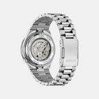 Tsuyosa Shore Time Slip Men Automatic Black Dial Analog Stainless Steel Watch NJ0238-57E