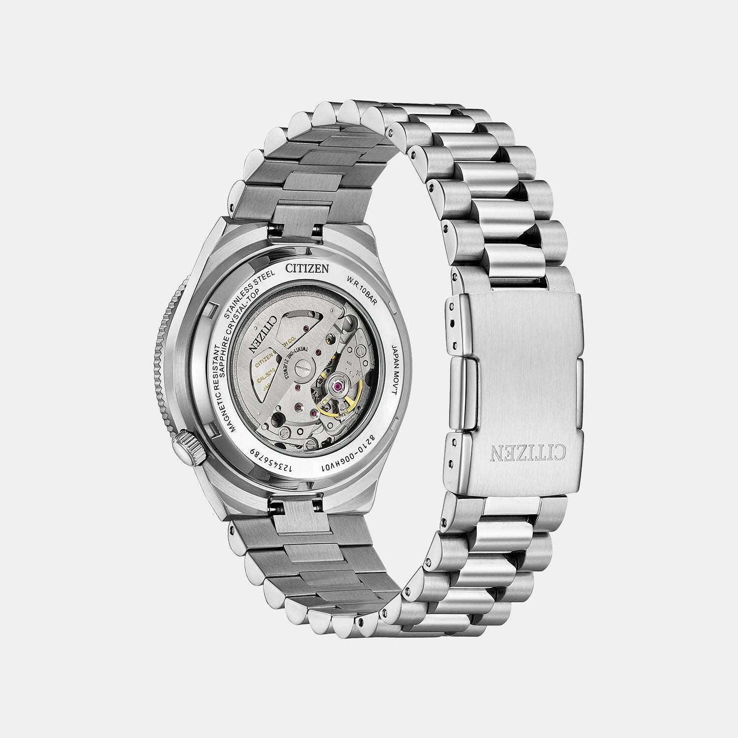 Tsuyosa Shore Time Slip Men Automatic Black Dial Analog Stainless Steel Watch NJ0238-57E