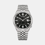 Tsuyosa 60 Men Automatic Black Dial Analog Stainless Steel Watch NK0020-55E