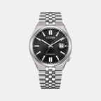 Tsuyosa 60 Men Automatic Black Dial Analog Stainless Steel Watch NK0020-55E