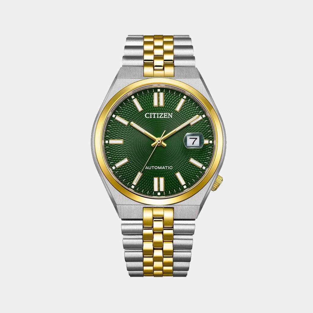 Tsuyosa 60 Men Automatic Green Dial Analog Stainless Steel Watch NK0024-54X