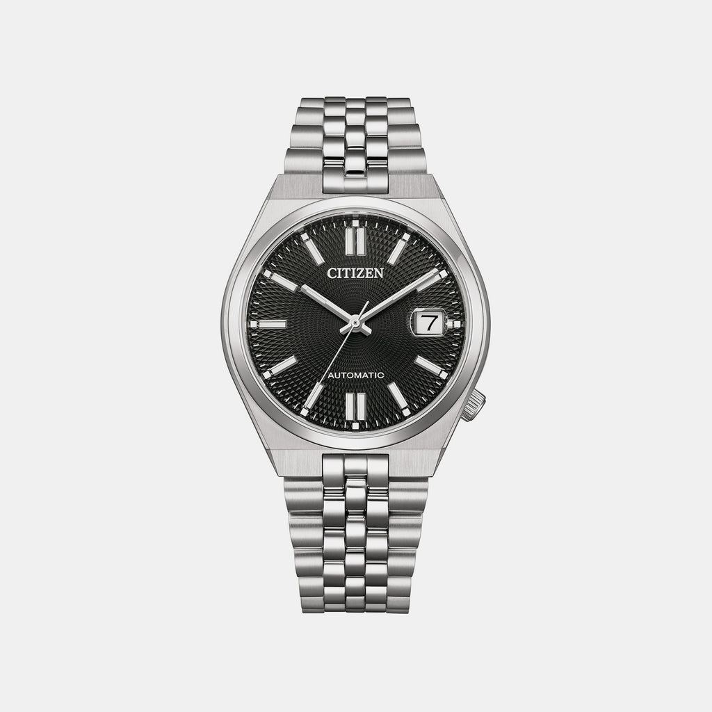 Mechanical Men Automatic Black Dial Analog Stainless Steel Watch NK0030-51E