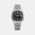 Mechanical Men Automatic Black Dial Analog Stainless Steel Watch NK0030-51E