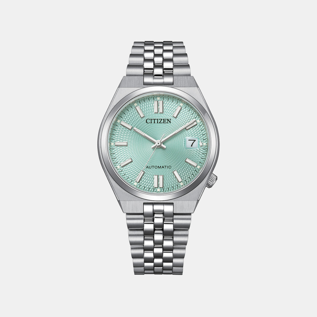 Tsuyosa Men Automatic Green Dial Analog Stainless Steel Watch NK0030-51X