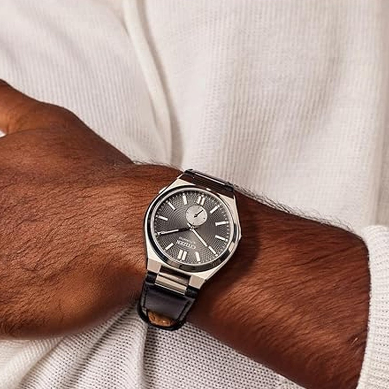 Tsuyosa Men Automatic Grey Dial Analog Leather Watch NK5010-01H