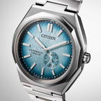 Zenshin Men Automatic Blue Dial Analog Titanium Watch NK5020-58L