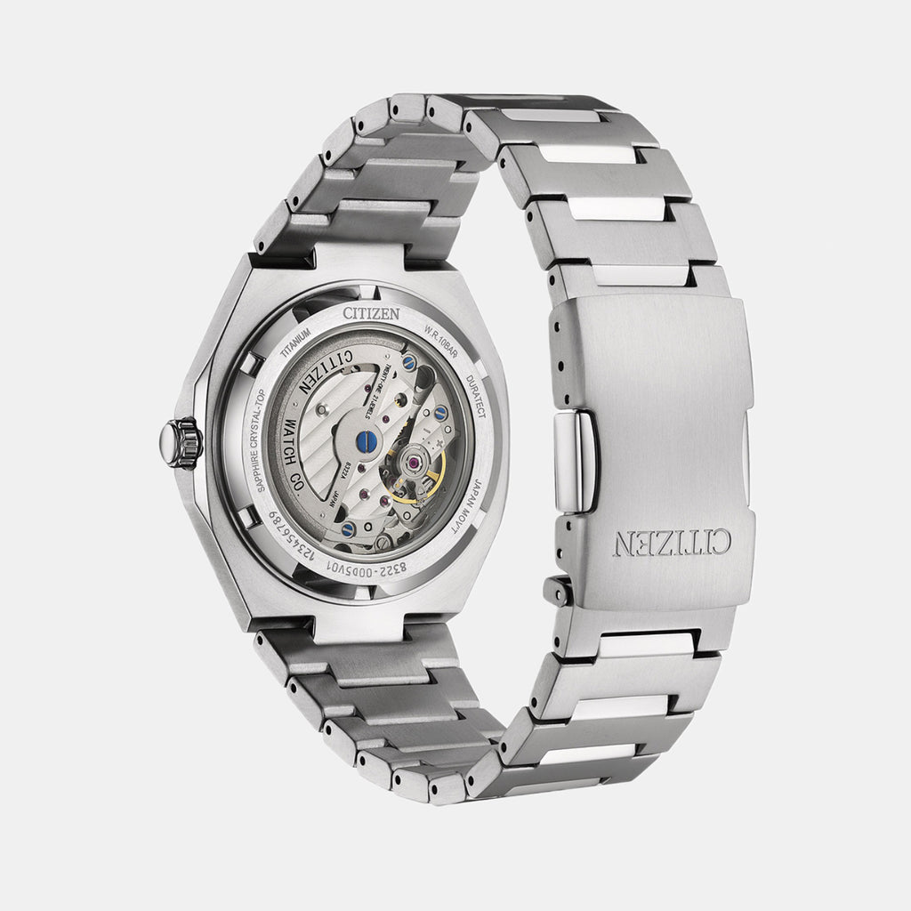 Zenshin Men Automatic Blue Dial Analog Titanium Watch NK5020-58L