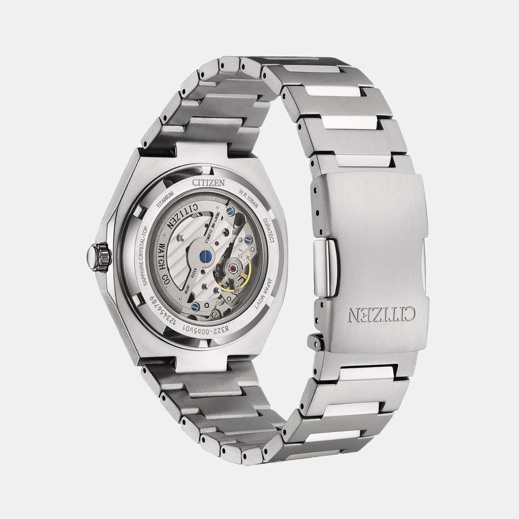 Zenshin Men Automatic Dark Blue Dial Analog Titanium Watch NK5020-58M