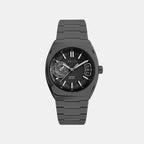 Men Quartz Black Dial Analog Stainless Steel Watch Nova Gunmetal
