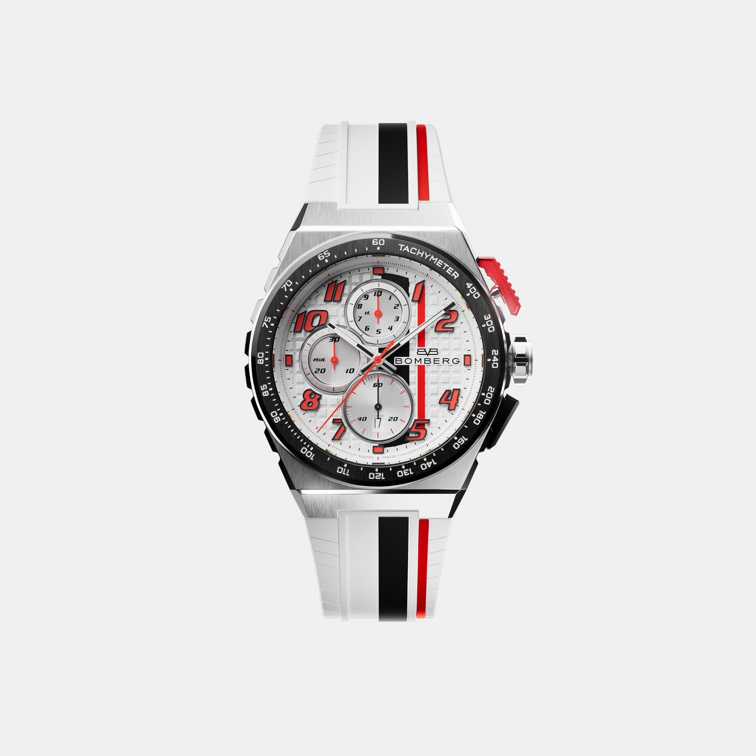 Apex Racing Men Quartz White Dial Chronograph Silicone Watch NT42CHSP.01-1.12