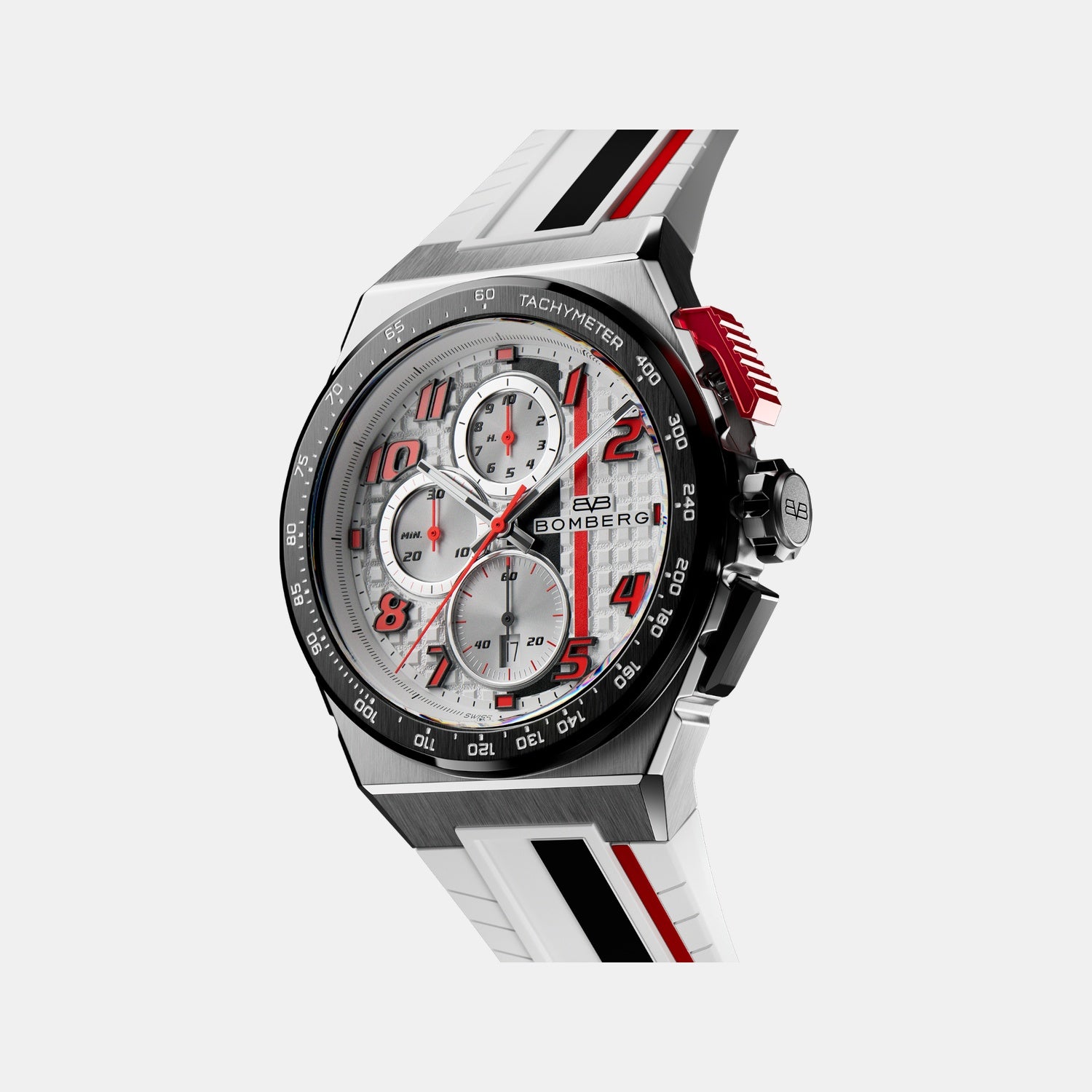 Apex Racing Men Quartz White Dial Chronograph Silicone Watch NT42CHSP.01-1.12